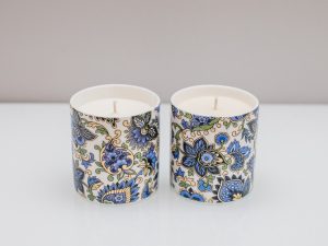 Paisley Blue Pair of Medium Scented Candles