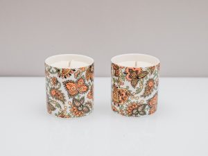 Paisley Orange Pair of Medium Scented Candles
