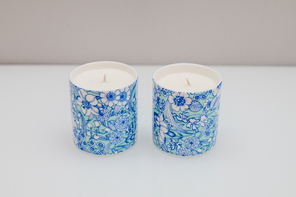 Valencia Blue Pair of Medium Scented Candles