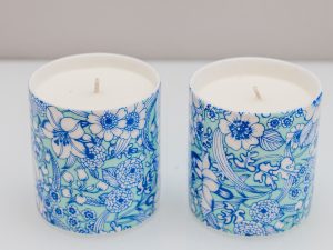 Valencia Blue pair of mini scented candles