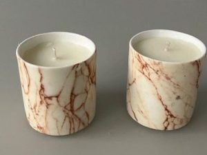 Seville Marble-effect pair of medium scented candles